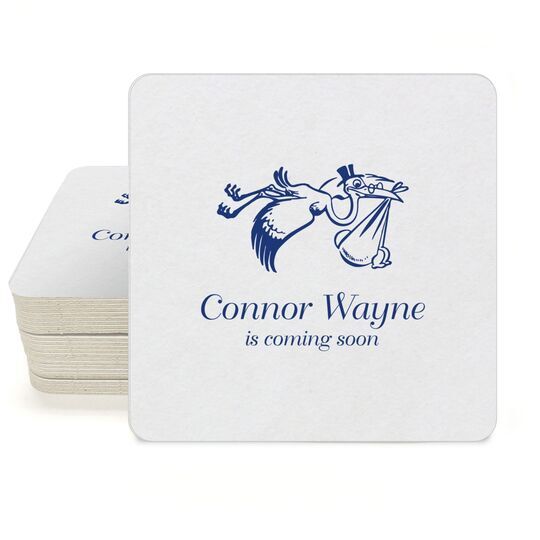 Special Stork Delivery Square Coasters